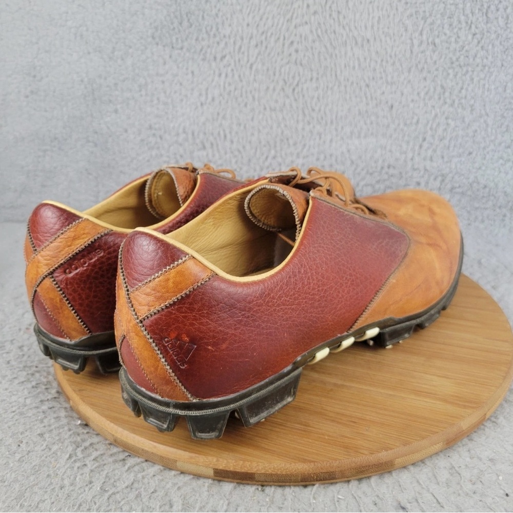 Men's Adidas Gold Shoes Brown and Tan Leather Shoes - Picture 6 of 11
